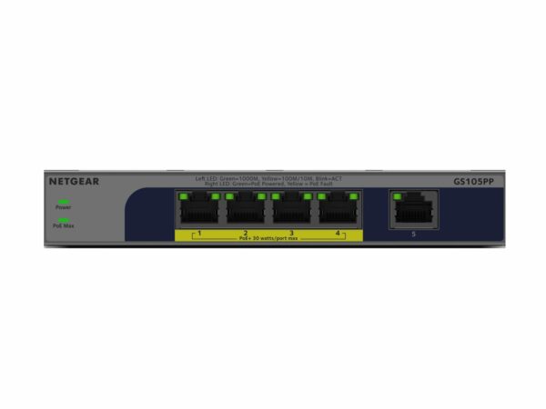 NETGEAR GS105PPv3 5-Port Gigabit Ethernet Unmanaged PoE+ Switch - Image 4