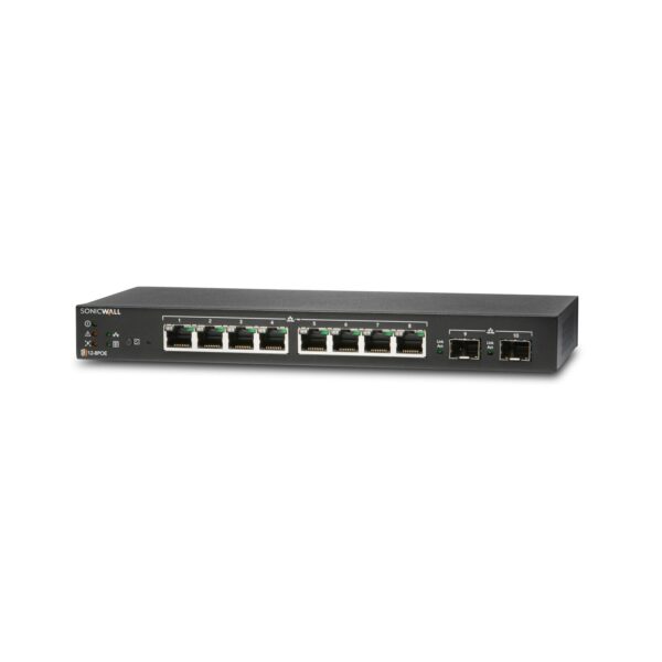 SonicWall SWS12-10FPOE Managed PoE Switch with 1YR 24x7 Dynamic Support